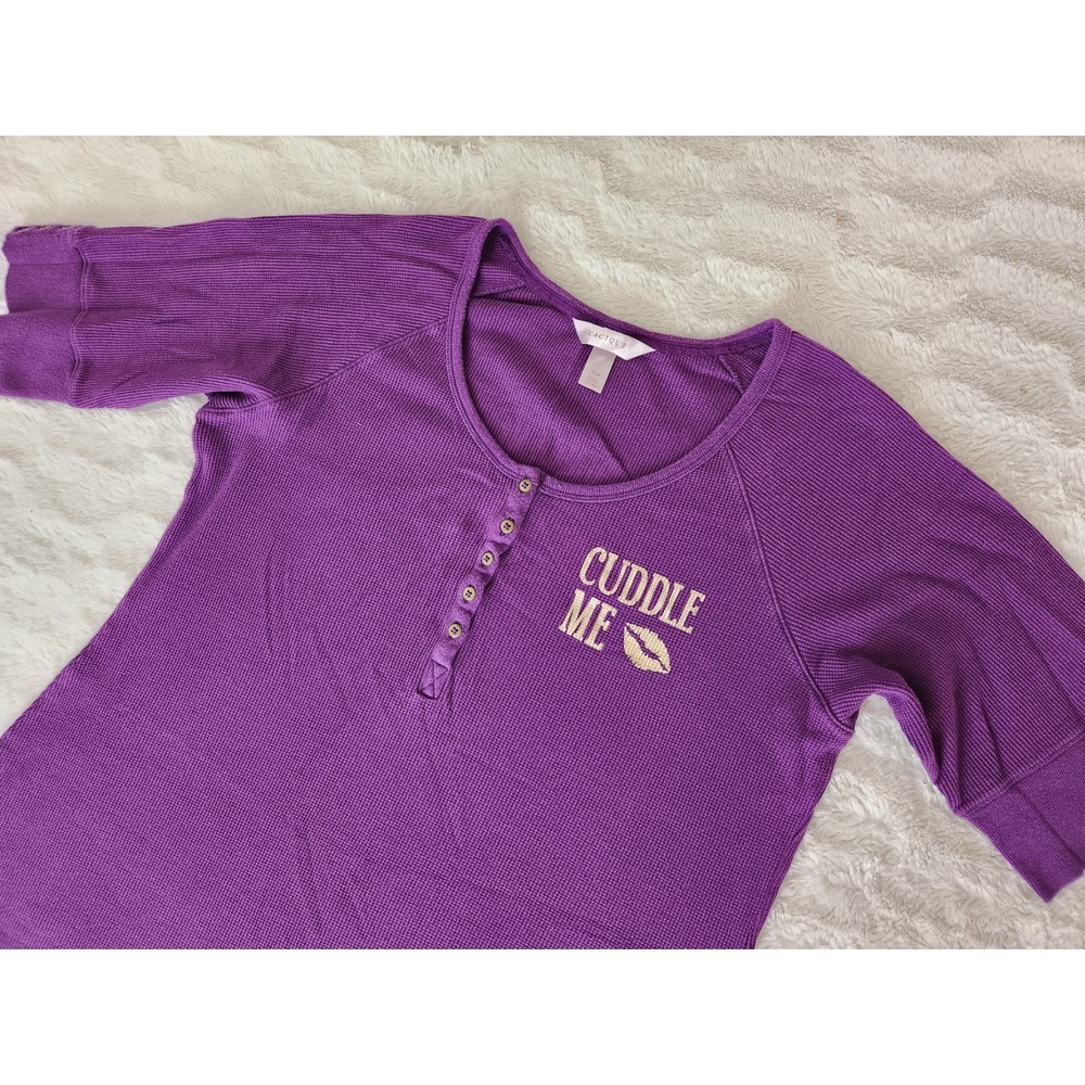 Cacique Sleep Shirt Night Gown Purple Short Sleeve "Cuddle Me" Womens Plus 18/20